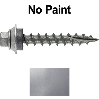 12 X 1-1/2" Metal Roofing Screws For OSB and Plywood - Galvanized Metal to Wood Type 17 Tip - 1/4" Hex Head - Assembled EPDM Washer