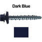 #10 x 1" Mini Driller Sheet Metal Roofing Screw - Hex Washer Head -  Self starting metal to wood siding screws. EPDM washer. Colored head.