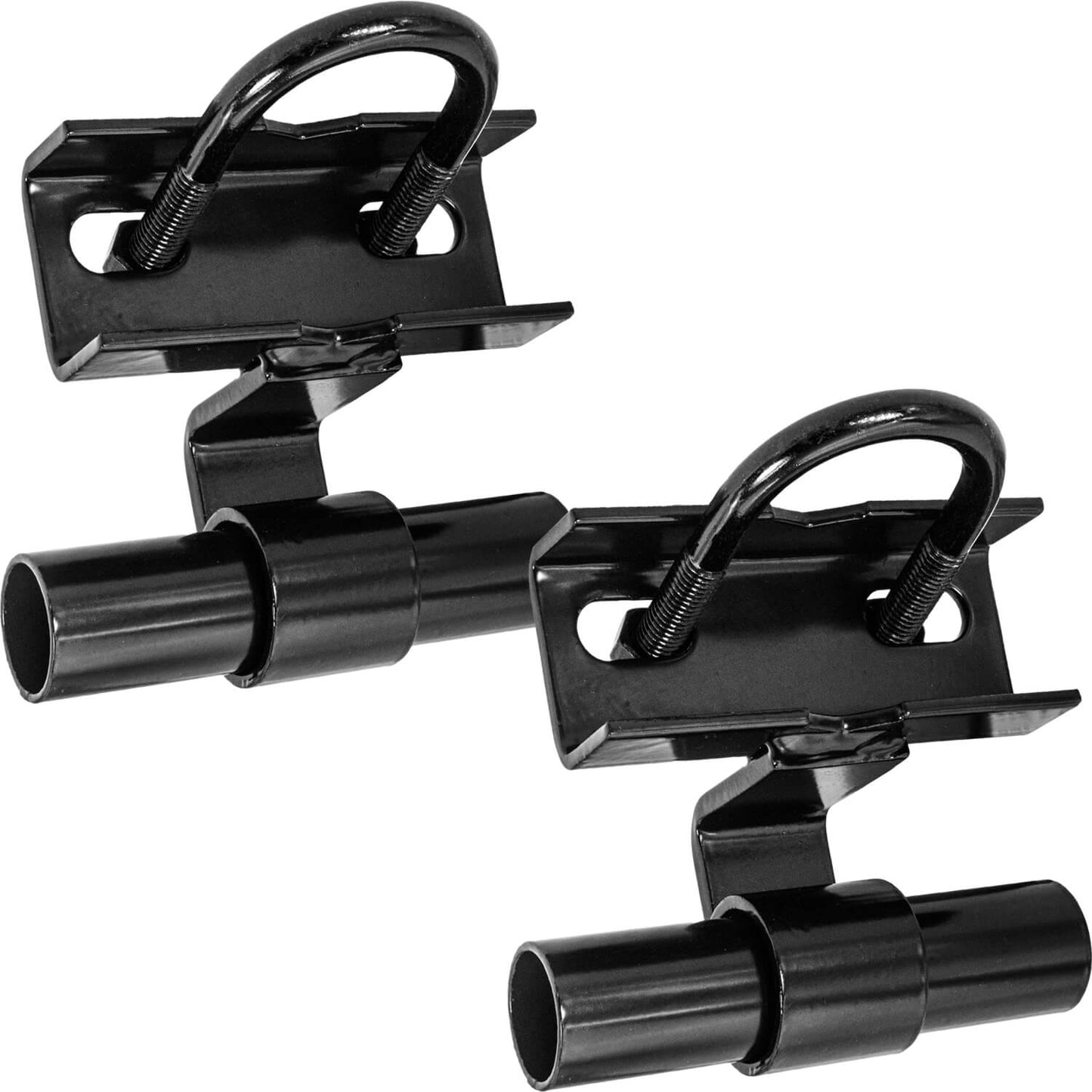 BLACK 1-5/8" Track Rail to 1-5/8" and 1-7/8" Fence Post Rolling Gate Track Bracket - PRESSED STEEL - POWDER COATED