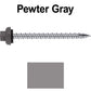 10 X 2-1/2" HI-LO Zinc Aluminum Cap Metal Roofing Screws - Hex Washer Head - Self starting/self tapping - EPDM washer. Colored head.