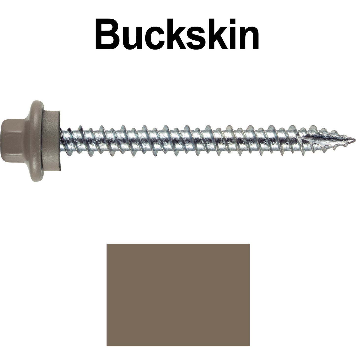 10 x 2” - STAINLESS HEX / ZINC Sheet Metal Roof Screw. Self starting metal to wood siding screws. EPDM washer. Colored head.