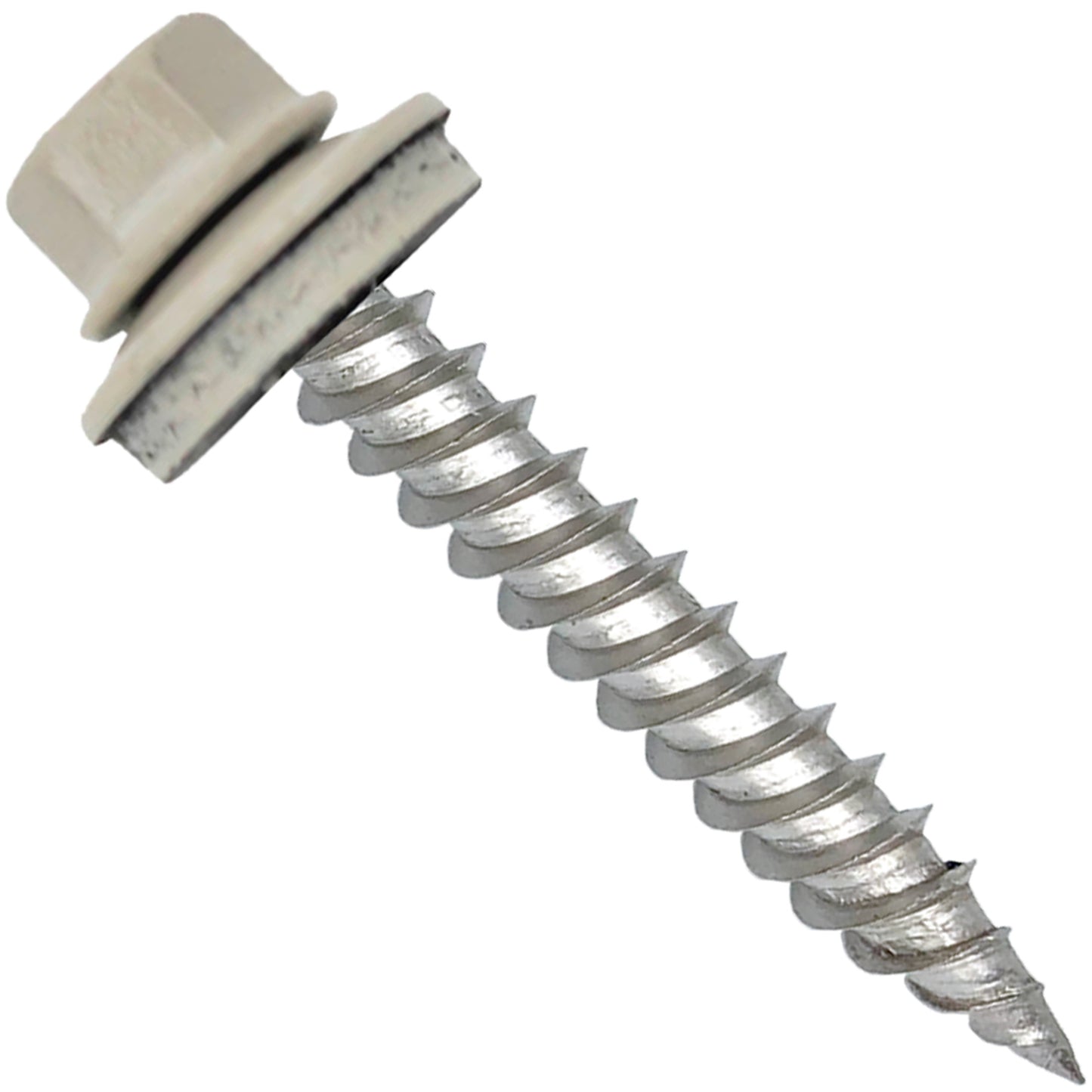 12 x 1-1/2" Stainless Steel Metal Roofing Screw: Hex ReGrip Sheet Metal Roof Screw. Sharp Point metal to wood siding screws. 5/8" EPDM washer. Product comes in 250 Count Bags  - Some Colors Special Order Only