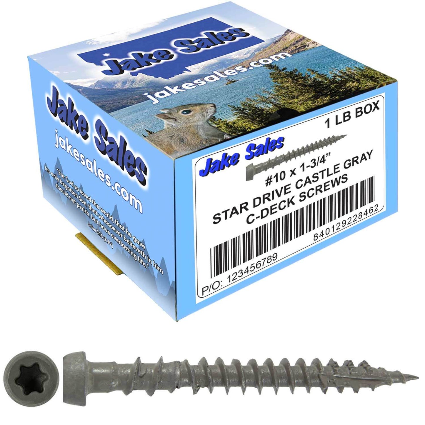 #10 x 1-3/4" Colored Composite Decking Wood Screws with Torx/Star Drive Head (T20 Bit), Exterior Coated, Compatible with Pressure Treated and ACQ Lumber