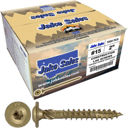 #15 Construction Lag Screw Exterior Coated Torx/Star Drive Heavy Duty Structural Lag Screw - Modified Truss Washer Head