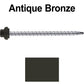 10 X 3" Zinc Aluminum Cap MINI-DRILLER Roofing Screws HI-LO THREAD Zinc Plated Carbon Steel Shank - EPDM Washer - Colored head