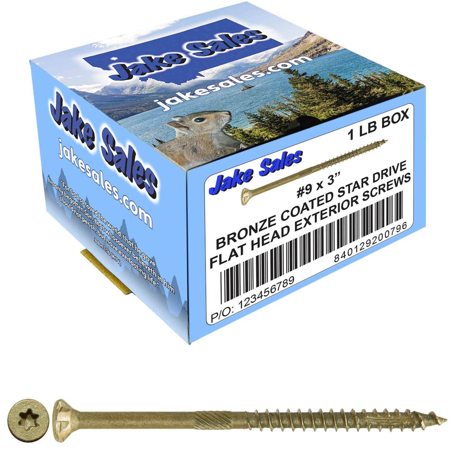 #9 x 1-1/2" - 3-1/8" Bronze Exterior Coated Wood Screw Torx/Star Drive Head - Multipurpose Exterior Coated Torx/Star Drive Wood Screws
