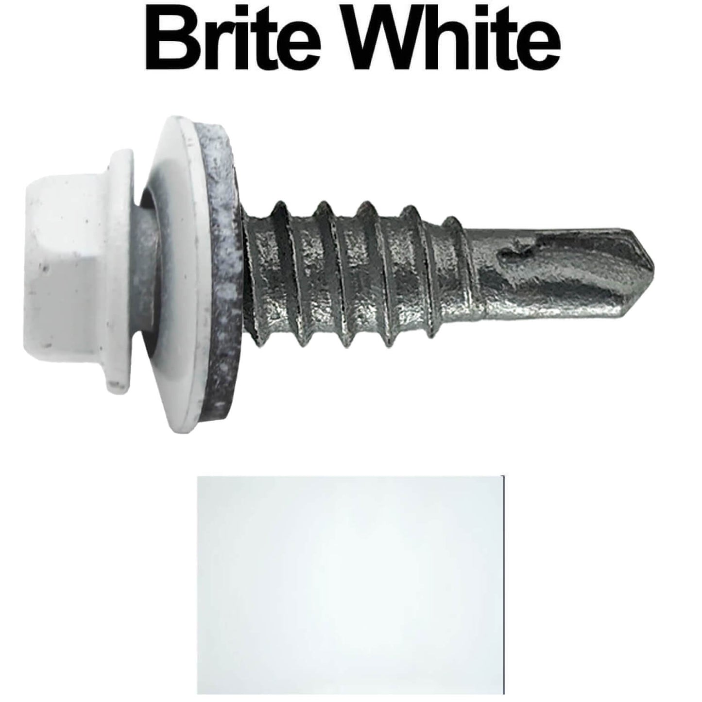 #14 x 7/8" Stitch Tek Metal to Metal Type #1 Roofing Screws - Hex Washer Head - Drill Point - 9/16" EPDM washer.