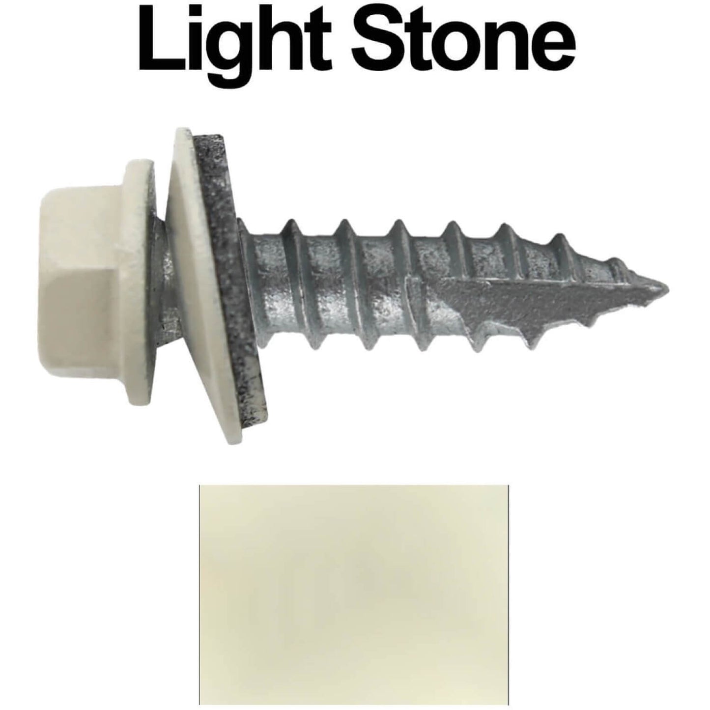 #14 x 1"  Metal ROOFING SCREWS - Hex Washer Head - Self starting/self tapping - EPDM washer. Colored head.