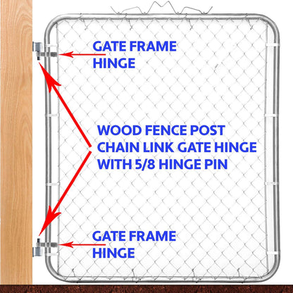 Wood Fence Post Gate Hinge With 5/8 Hinge Pin. Constructed of Heavy Duty Galvanized Steel.