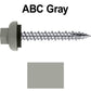 10 X 1-1/2" HI-LO Zinc Aluminum Cap Metal Roofing Screws - Hex Washer Head - Self starting/self tapping - EPDM washer. Colored head.
