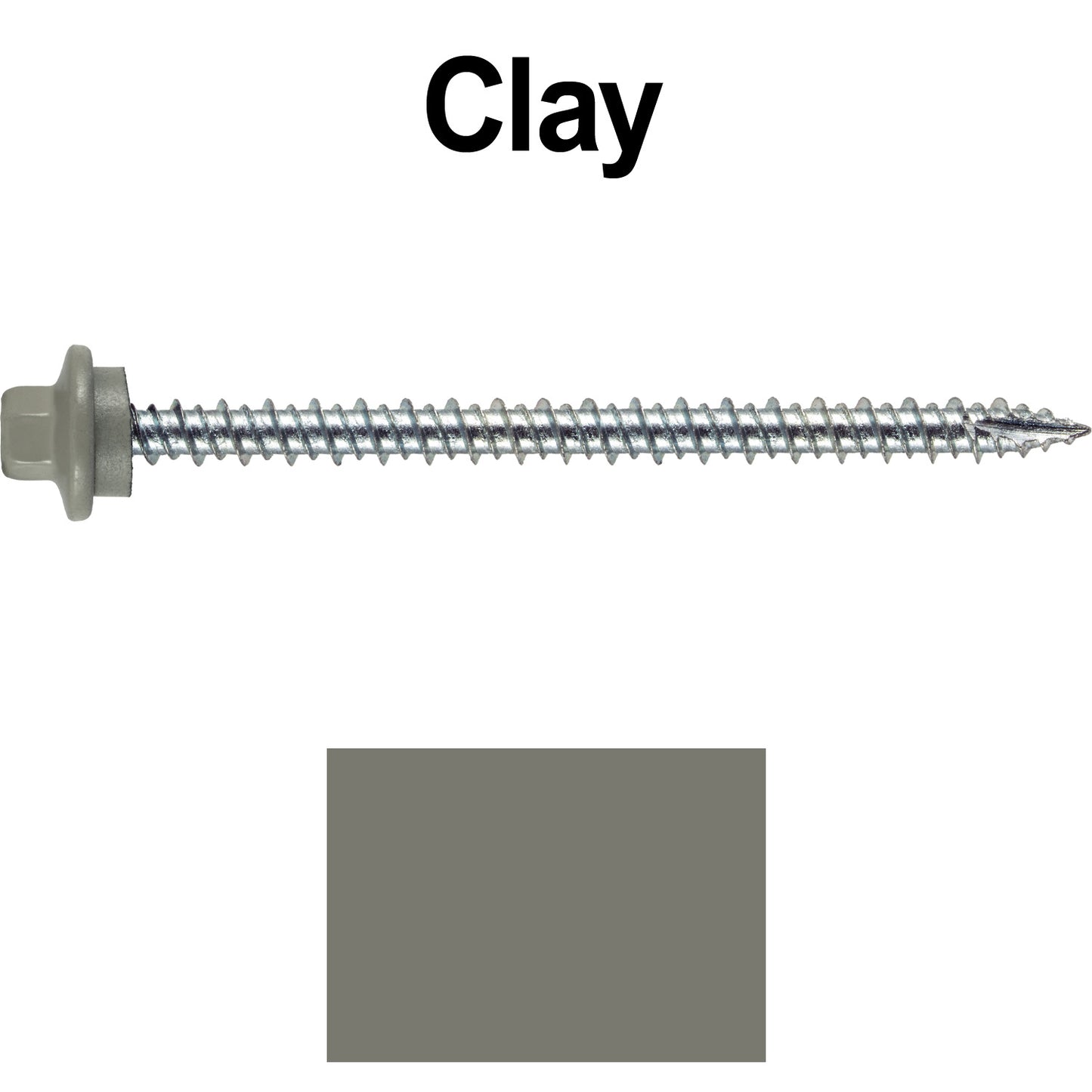 10 x 3” - STAINLESS HEX / ZINC Sheet Metal Roof Screw. Self starting metal to wood siding screws. EPDM washer. Colored head.
