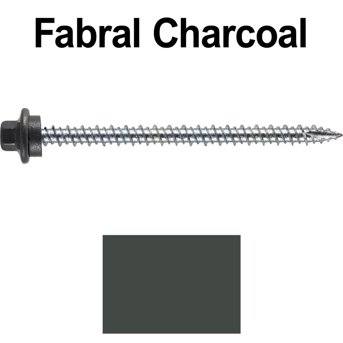 10 x 3” - STAINLESS HEX / ZINC Sheet Metal Roof Screw. Self starting metal to wood siding screws. EPDM washer. Colored head.
