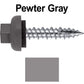 #10 X 1" HI-LO Zinc Aluminum Cap Metal Roofing Screws - Hex Washer Head - Self starting/self tapping - EPDM washer. Colored head.
