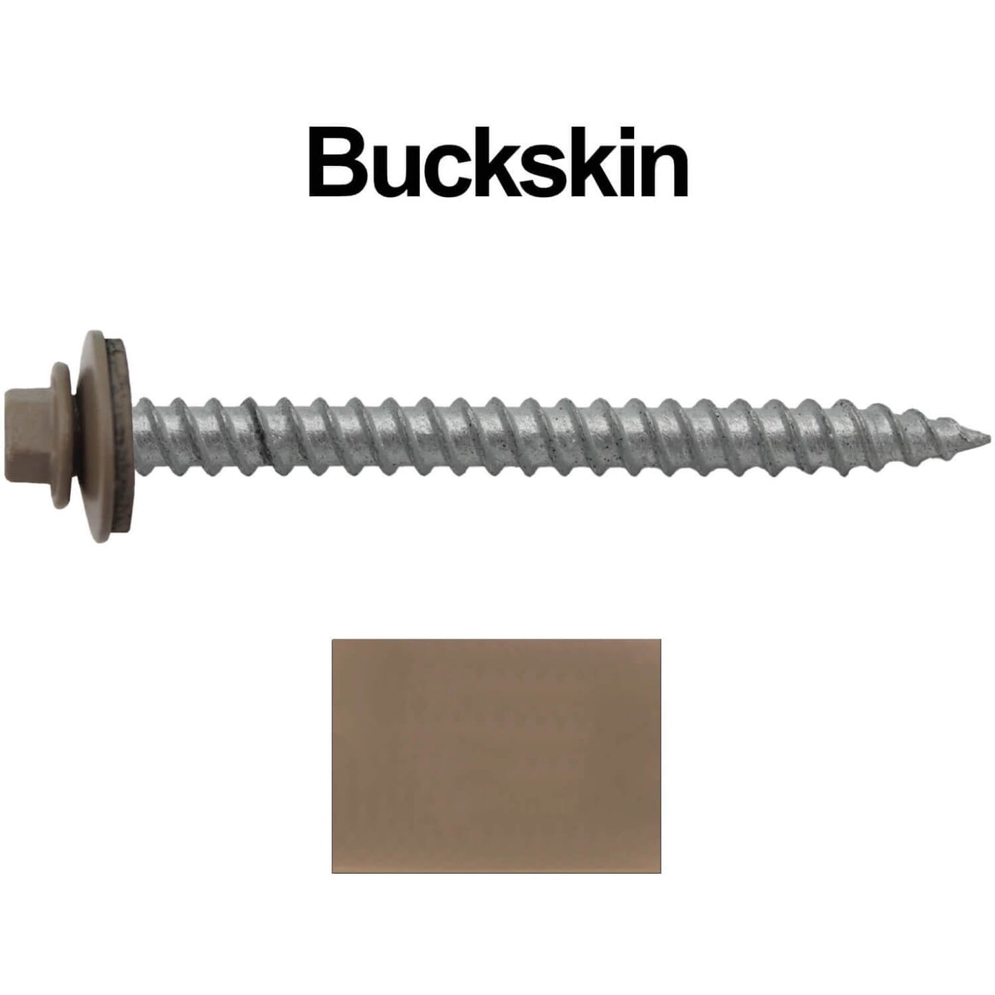 #12 x 2-1/2" RE-GRIP METAL ROOFING SCREWS - Hex Washer Head - Self starting/self tapping - EPDM washer. Colored head.