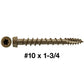 #10 x 1-3/4" Colored Composite Decking Wood Screws with Torx/Star Drive Head (T20 Bit), Exterior Coated, Compatible with Pressure Treated and ACQ Lumber