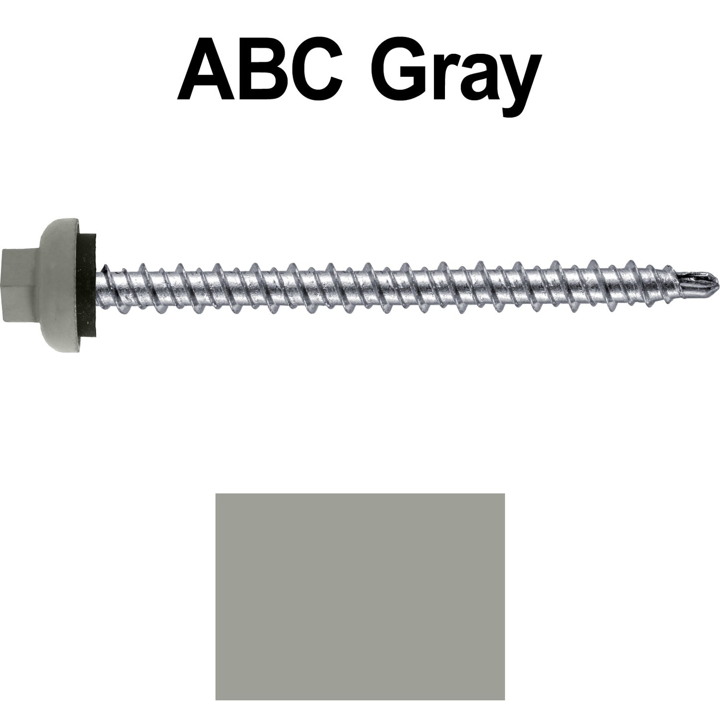 10 X 2-1/2" Zinc Aluminum Cap MINI-DRILLER Roofing Screws HI-LO THREAD Zinc Plated Carbon Steel Shank - EPDM Washer - Colored head