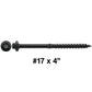 #17 Heavy-Duty Black Timber, Log & Structural Wood Screws - Exterior Coated - Use for Fastening Ledger Boards, Large Timbers, Logs and more.