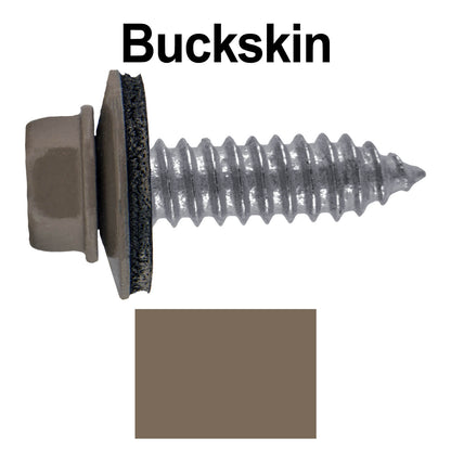 17 x 1"  Metal Roofing Screws - Metal Panel to Metal Purlins and Recovery Screws - Hex Washer Head - EPDM washer.