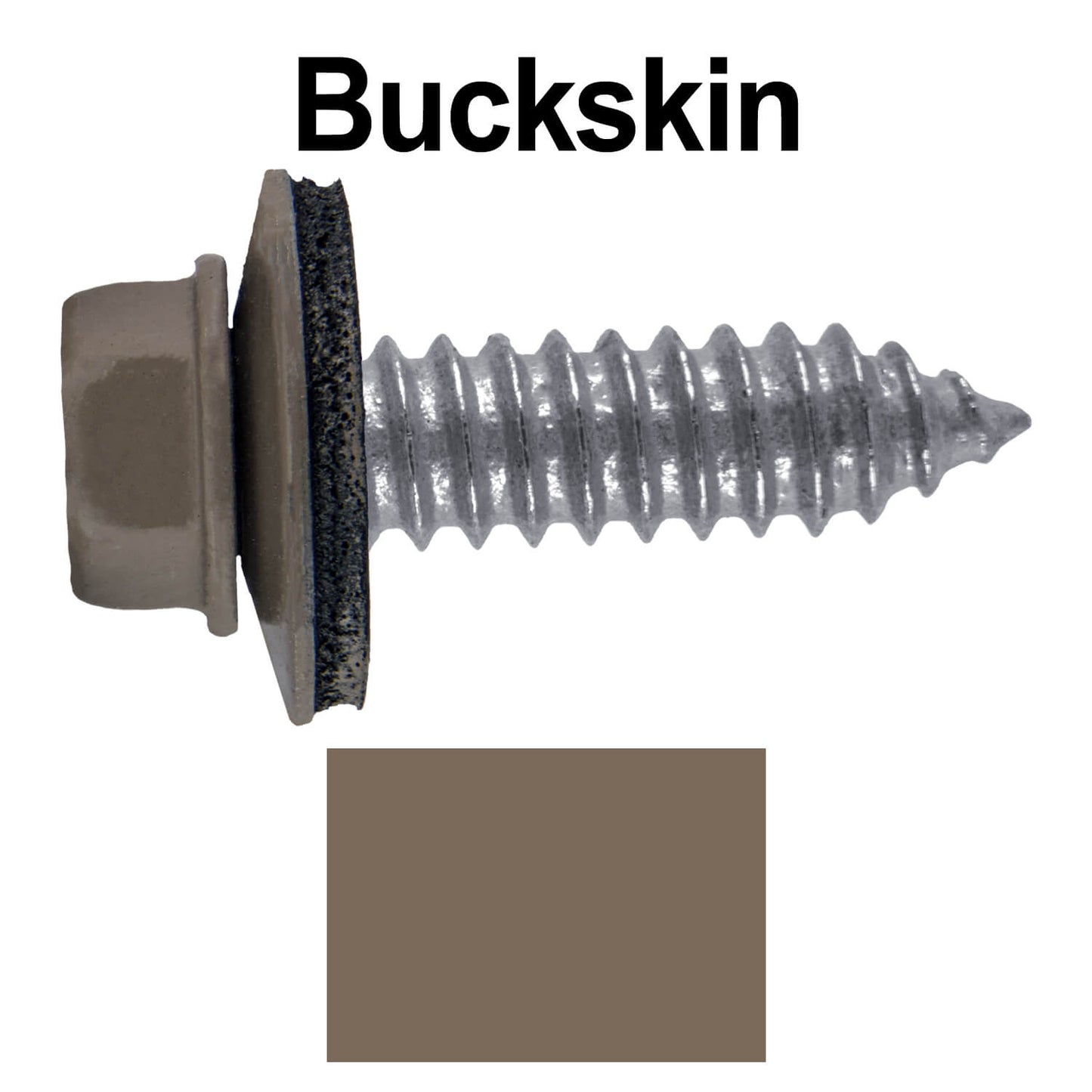 17 x 1"  Metal Roofing Screws - Metal Panel to Metal Purlins and Recovery Screws - Hex Washer Head - EPDM washer.