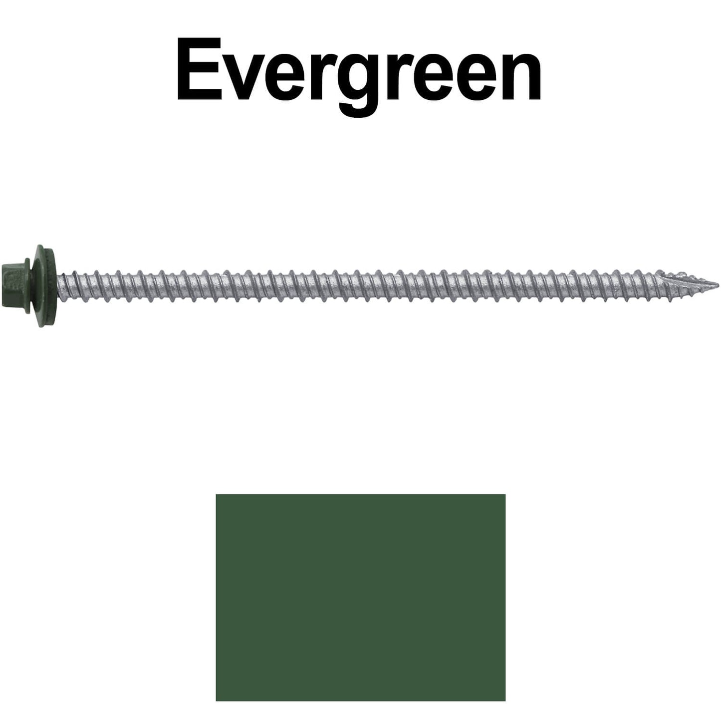 #10 x 4" Metal ROOFING SCREWS - Hex Washer Head - Self starting/self tapping - EPDM washer. Colored head.