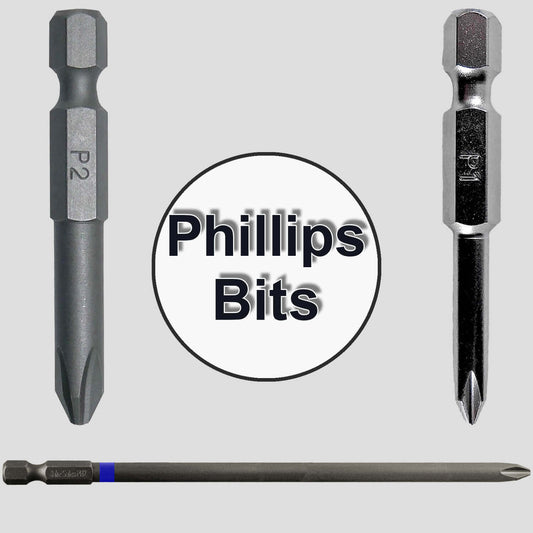 Phillips Driver Bits - with 1/4" Quick Change Shank