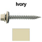 #9 x 1-1/2" Stainless Steel Metal Roofing Screws - Hex Washer Head - Self-Piercing (SP) tip metal to wood siding screws. EPDM washer. Colored head.
