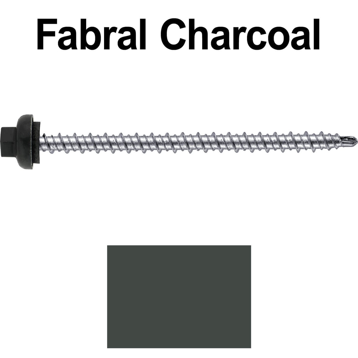 10 X 3" Zinc Aluminum Cap MINI-DRILLER Roofing Screws HI-LO THREAD Zinc Plated Carbon Steel Shank - EPDM Washer - Colored head
