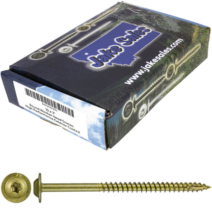 #10 Round Washer (Modified Truss) Head Screw Torx/Star Drive Head Wood Screw, Multipurpose Wood Screws for Construction, Cabinets and Furniture.