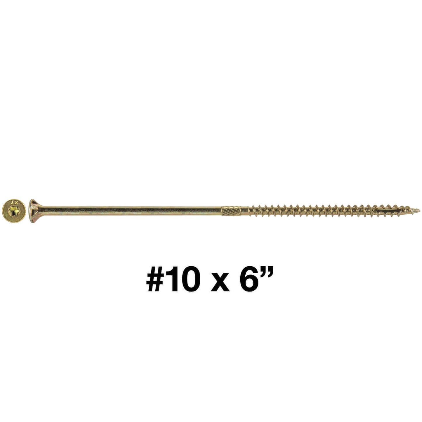 #10 Gold Star/Torx Drive Zinc Coated T-25 Flat Head Wood Screws