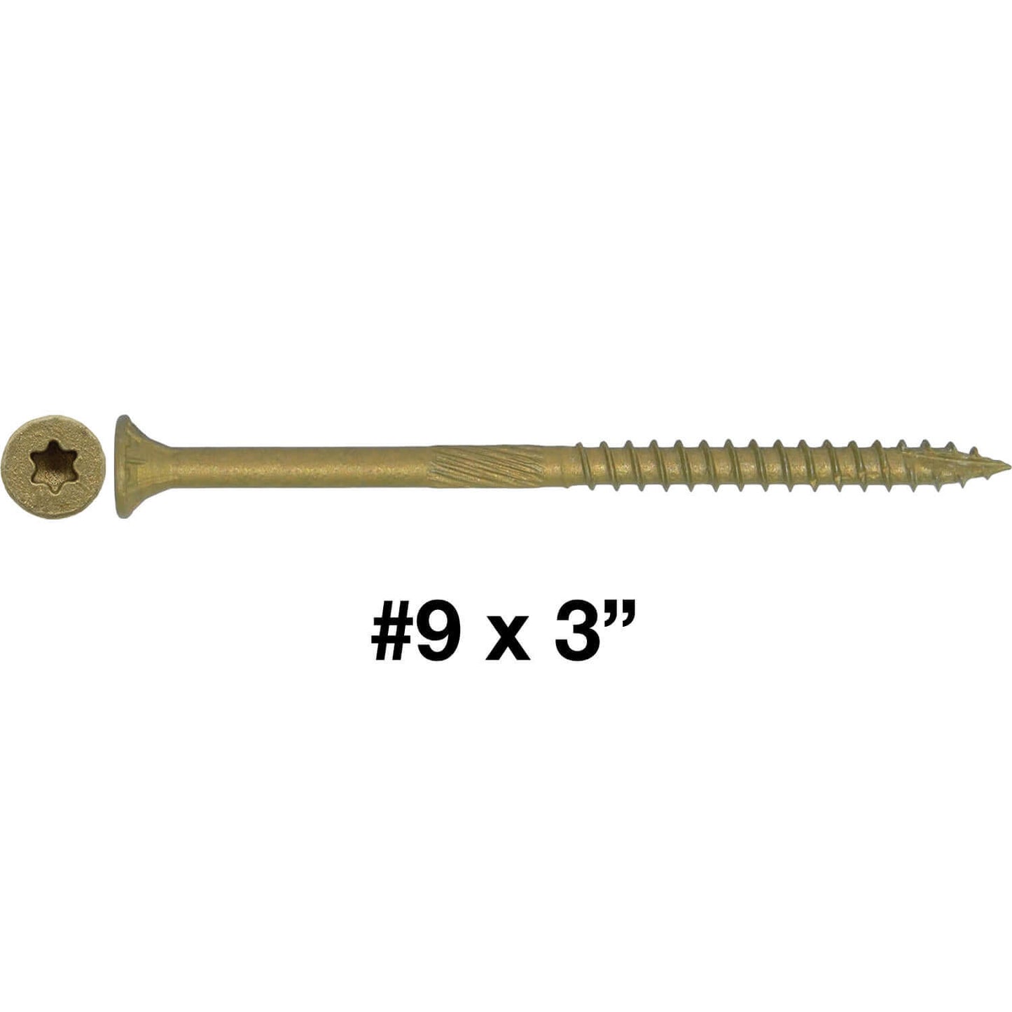 #9 x 1-1/2" - 3-1/8" Bronze Exterior Coated Wood Screw Torx/Star Drive Head - Multipurpose Exterior Coated Torx/Star Drive Wood Screws