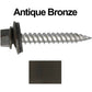 12 x 1-1/2" Stainless Steel Metal Roofing Screw - Hex Washer Head - Self starting/self tapping - EPDM washer. Colored head.