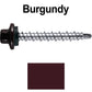 #10 x 1-1/2" Stainless Steel Mini Driller Sheet Metal Roofing Screw - Hex Washer Cap - Self starting metal to wood siding screws - EPDM washer. Colored head.