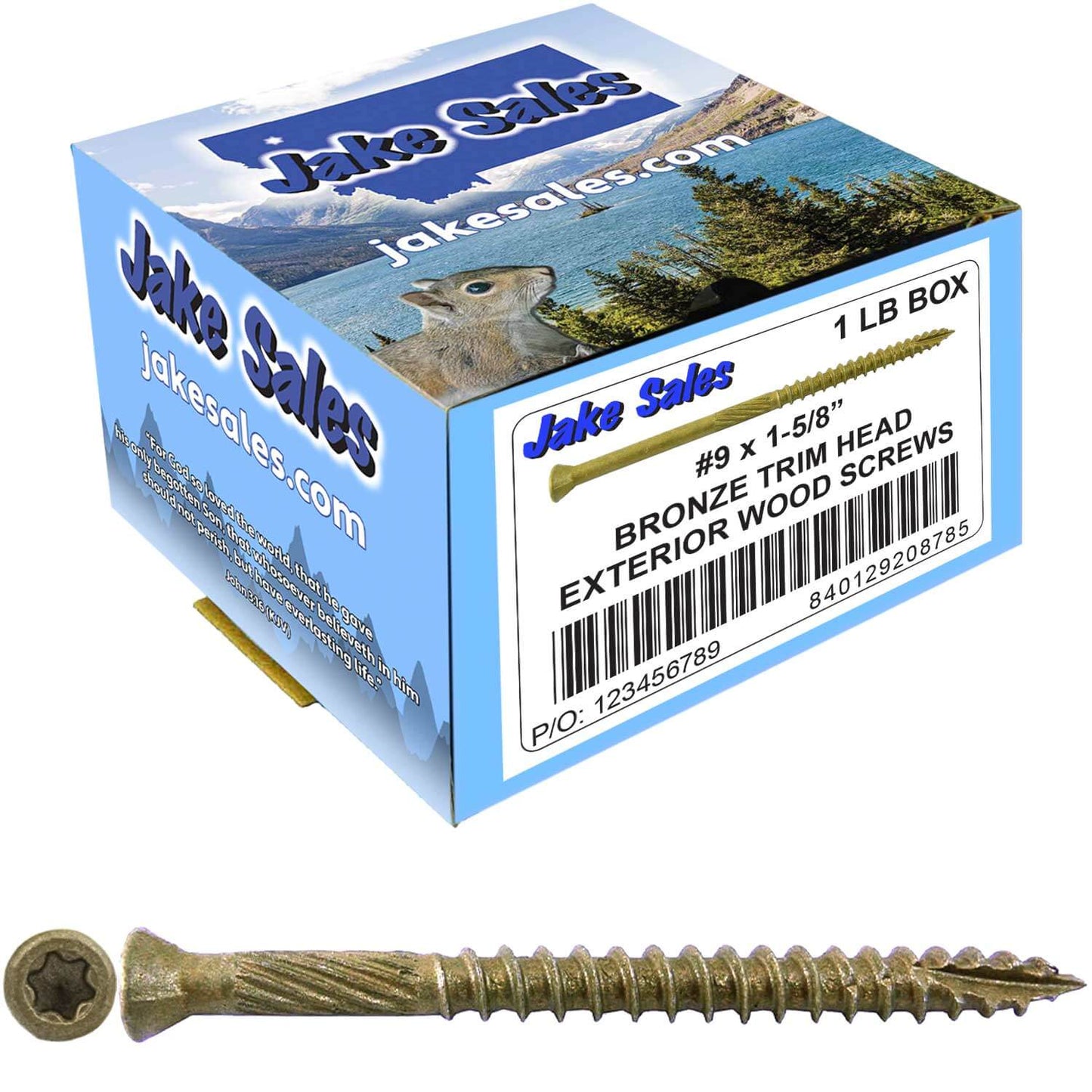 #9 Bronze Star Trim Head Wood Screw Torx/Star Drive Head - Multipurpose Exterior Coated Torx/Star Drive Wood Screws