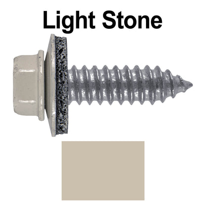 17 x 1"  Metal Roofing Screws - Metal Panel to Metal Purlins and Recovery Screws - Hex Washer Head - EPDM washer.