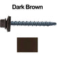 10 x 2" - Mini Driller Sheet Metal Roofing Screw - Hex Washer Head -  Self starting metal to wood siding screws. EPDM washer. Colored head.