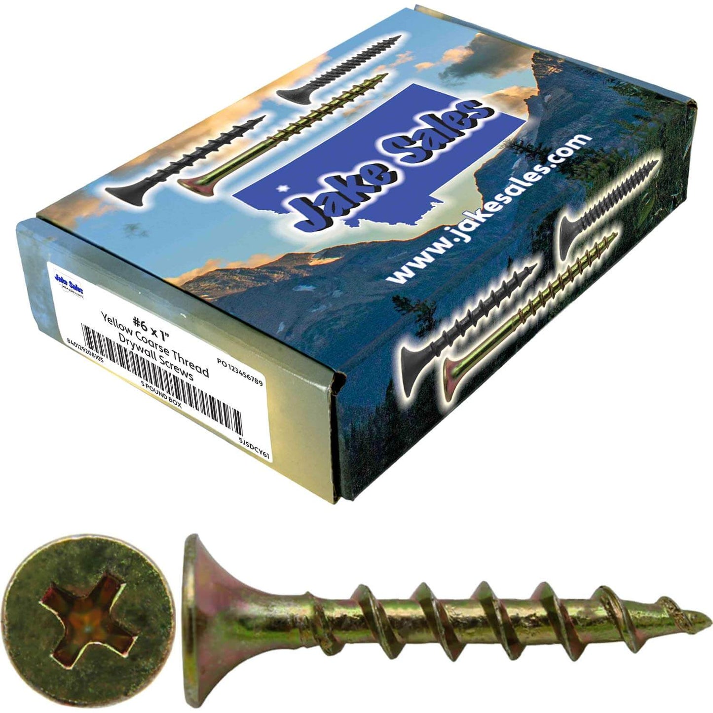 Yellow Zinc Coarse Thread Drywall, Gypsum board, Sheetrock, Plasterboard Screws. Use for all purpose wood screws