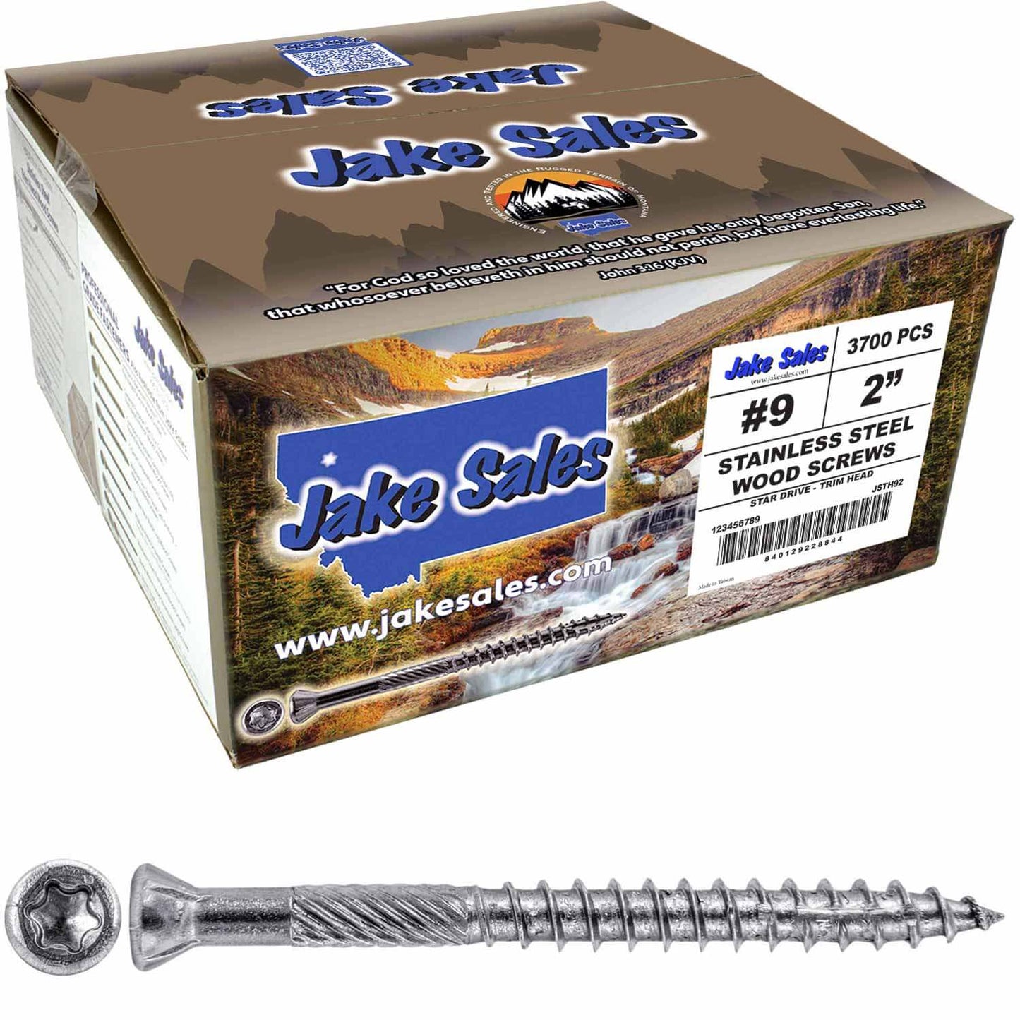 #9 Silver Star Stainless Steel TRIM HEAD Screw Torx/Star Head  - Stainless Steel TRIM HEAD Wood Screws