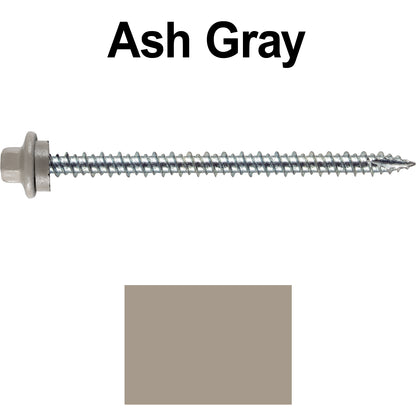 10 x 3” - STAINLESS HEX / ZINC Sheet Metal Roof Screw. Self starting metal to wood siding screws. EPDM washer. Colored head.