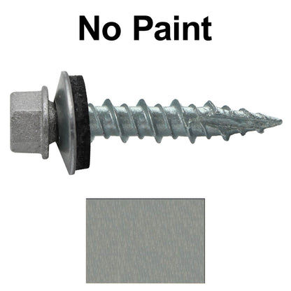 #10 x 1" Metal ROOFING SCREWS - Hex Washer Head - Self starting/self tapping - EPDM washer. Colored head.