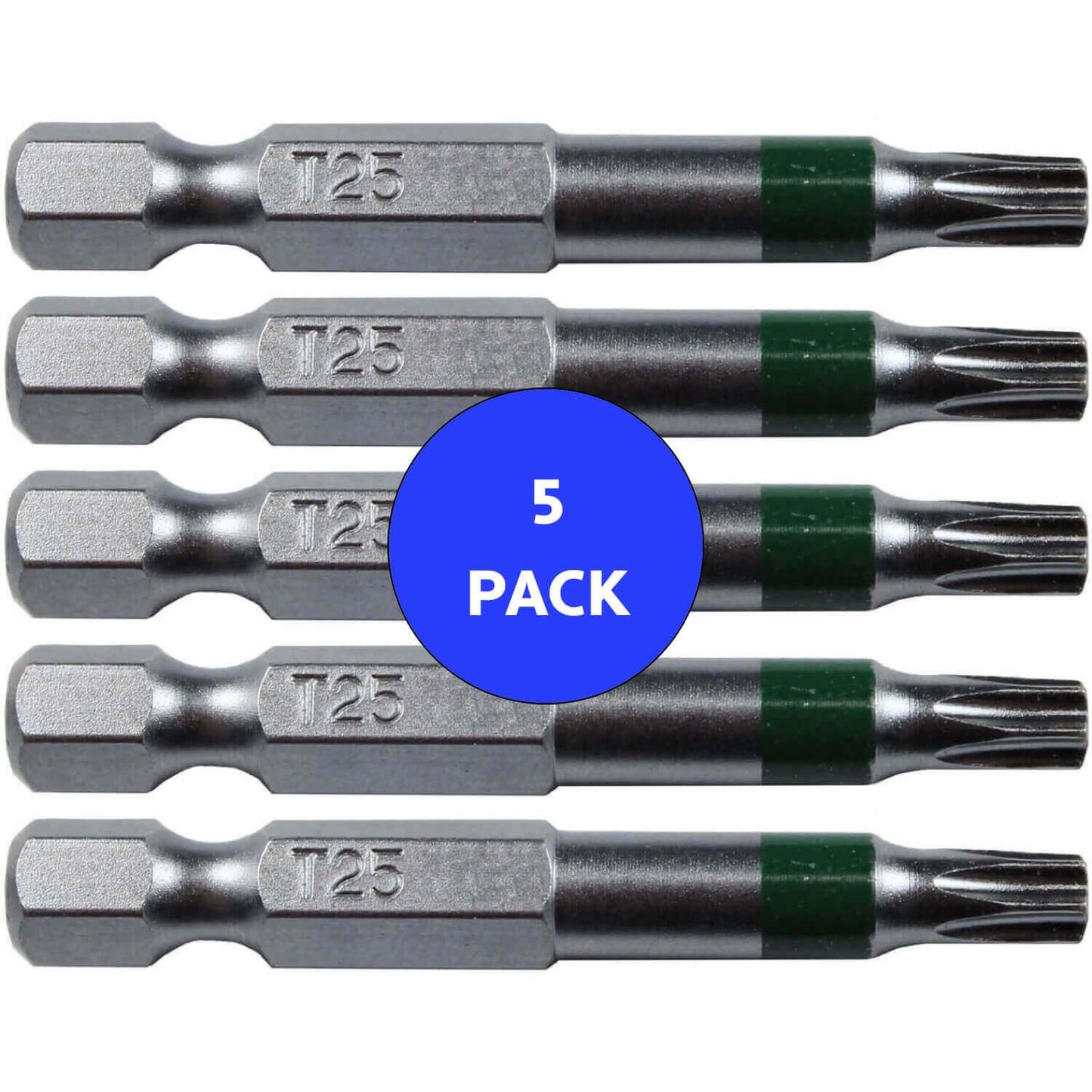 T25 (T-25) Torx/Star Driver Bit - Color Coded  Torx/Star Drive Quick Change Shank Bit for Screws and Fasteners Requiring T25 (T-25) Size Bits