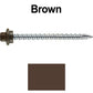 10 x 2-1/2” - STAINLESS HEX / ZINC Sheet Metal Roof Screw. Self starting metal to wood siding screws. EPDM washer. Colored head.