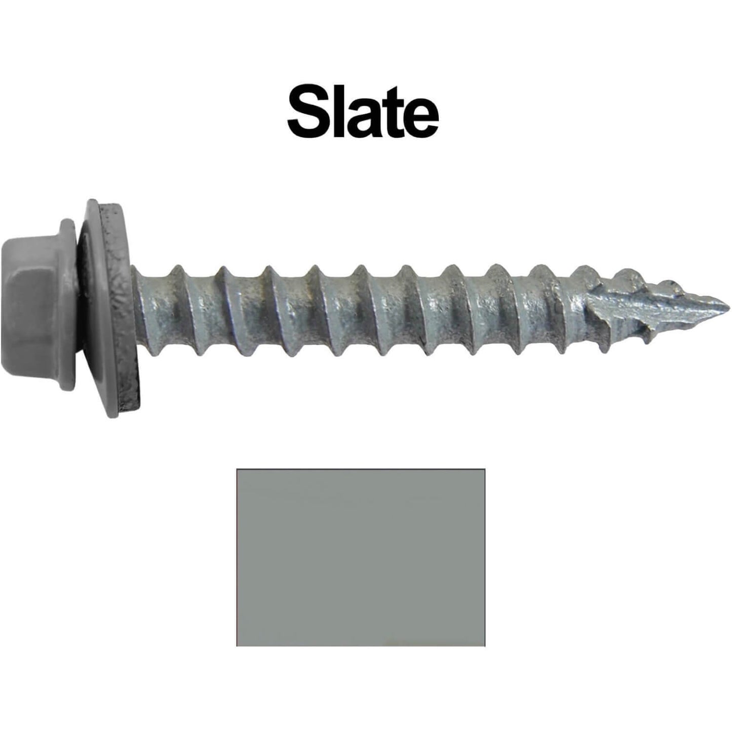 #14 x 1-1/2" Metal ROOFING SCREWS - Hex Washer Head - Self starting/self tapping - EPDM washer. Colored head.