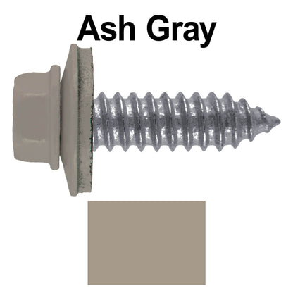 17 x 1"  Metal Roofing Screws - Metal Panel to Metal Purlins and Recovery Screws - Hex Washer Head - EPDM washer.