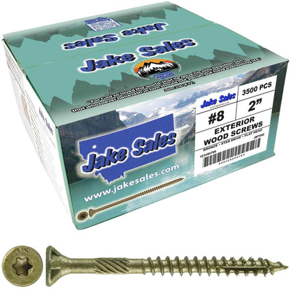 #8 x 3/4" - 2" Bronze Exterior Coated Wood Screw Torx/Star Drive Head - Multipurpose Exterior Coated Torx/Star Drive Wood Screws