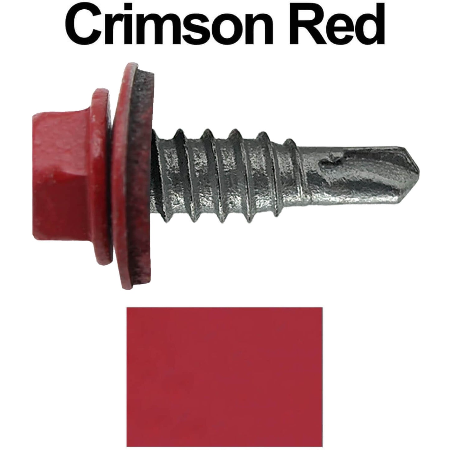 #14 x 7/8" Stitch Tek Metal to Metal Type #1 Roofing Screws - Hex Washer Head - Drill Point - 9/16" EPDM washer.