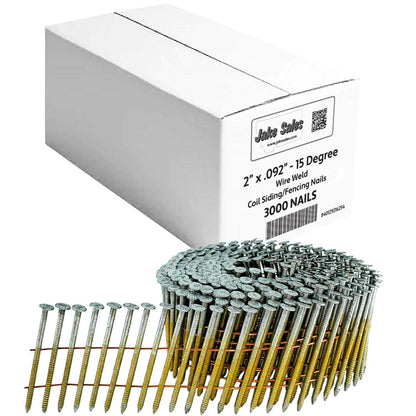 15° Wire Weld Collated Coil Roofing, Siding & Fencing Nails
