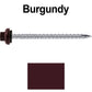 10 X 3“ HI-LO Zinc Aluminum Cap Metal Roofing Screws - Hex Washer Head - Self starting/self tapping - EPDM washer. Colored head.
