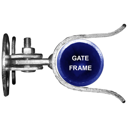 Galvanized Wall Mount (Flat Back) Fork Gate Latch -  Easily Mounts to Wooden Gate Post or Wall with Screws or Lag Bolts