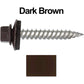 12 x 1-1/2" Stainless Steel Metal Roofing Screw - Hex Washer Head - Self starting/self tapping - EPDM washer. Colored head.