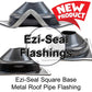 EZI-SEAL EPDM Square Base - Sponge Gasket  - Metal Roof Pipe Flashing - No Silicone Needed (BLACK)